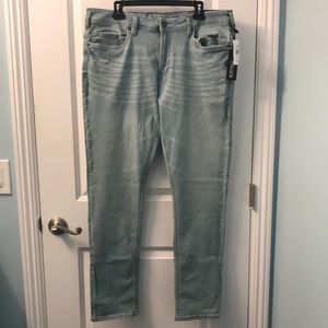 Buffalo David Button Skinny Jeans Stretchy Light Wash